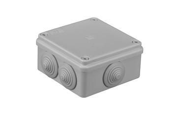 Puszka natynkowa hermetyczna szara 6 dławików IP44 100x100x50 Pawbol S-BOX 106