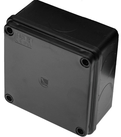 Puszka natynkowa hermetyczna czarna IP65 100 x 100 x 50mm Pawbol S-BOX 116C
