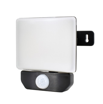 Naświetlacz LED czarny z czujnikiem 10W 900LM 4000K IP65 Bemko C65-LFX-010BL-4K-PIR