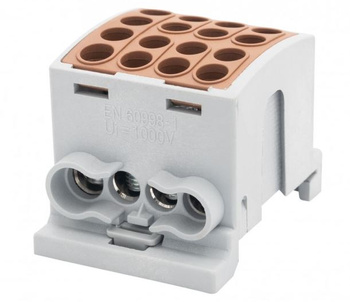 Złączka szynowa brązowa HLK 100A-4 (1x25,3x16 / 1x25,3x16) F-elektro F2.0366