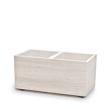 Doniczka na kółkach biała Madera Case ECO Wood DMA800W-S449W