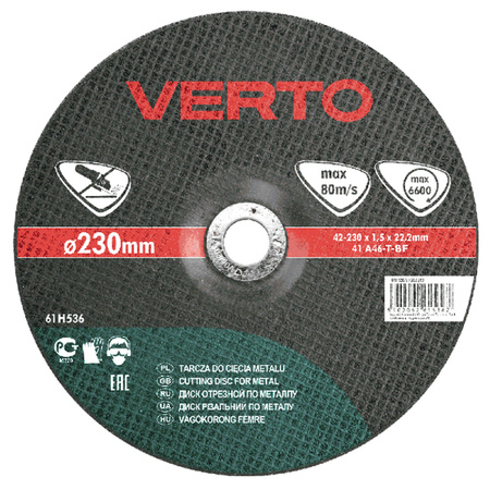 Tarcza do metalu 230x 2.0x22.2mm VERTO 61H536