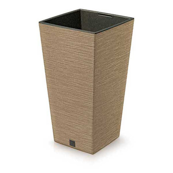 Doniczka kwadratowa wysoka naturo Furu Eco Wood DFSH240W Prosperplast