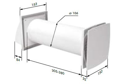 Rekuperator ścienny biały 100 mm Vents Group Solo 100+