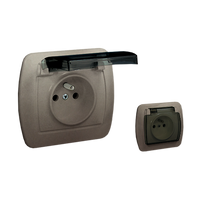 Gniazdo pojedyncze z uziemieniem IP44 satyna AKORD AGZ1BE/29A Kontakt-Simon