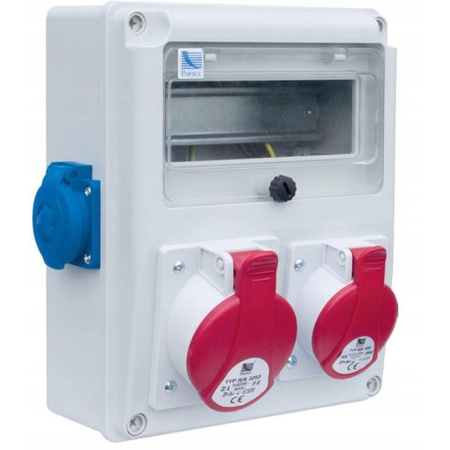 Rozdzielnia budowlana 8-mod 2x32A/5 2x250V IP44 R-BOX Pawbol B.1809