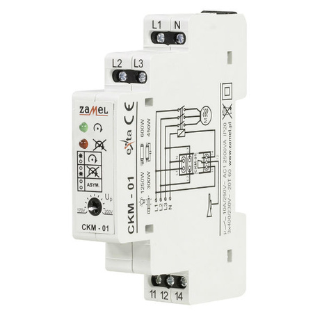 Przekaźnik kolejności, zaniku i asymetrii faz 10A 1P CKM-01 Zamel EXT10000019