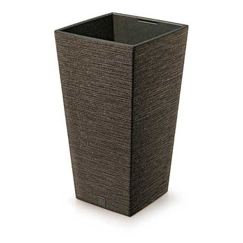 Doniczka kwadratowa wysoka kawa Furu Eco Wood DFSH240W Prosperplast