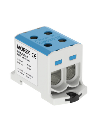 Złączka szynowa podwójna niebieska 2 x 6-95mm MAA2150B10