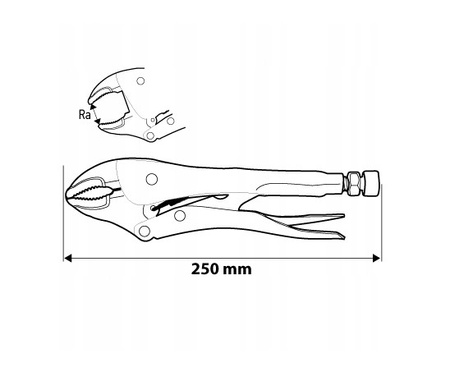 Szczypce zaciskowe uniwersalne 250 mm okrągłe szczęki NEO 01-216