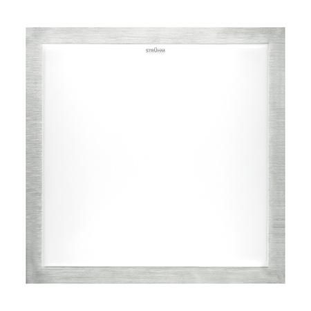Plafon kwadratowy srebrny ALEX LED D 12W 840lm 4000K IP44 03243 Strühm