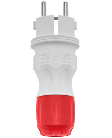 Wtyczka hermetyczna z uziemieniem IP54 16A 2P+Z 250V szary-czerwony Plastrol W-98000