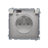Gniazdo pojedyncze z uziemieniem satynowe IP44 Basic BMGZ1B.01/29A Kontakt-Simon