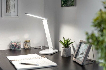 Lampka biurkowa biały HIKARI LED 6W 400lm 4000K GTV LB-HIK6WCCT-00