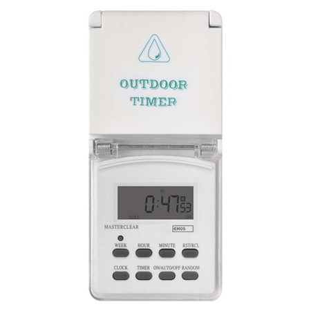 Cyfrowy programator czasowy IP44 zewnętrzny P5507 EMOS