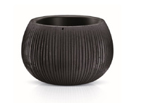 Doniczka okrągła z wkładem czarny beton BETON BOWL DKB180-B411