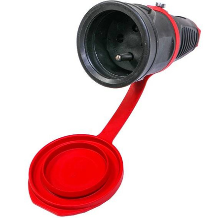 Gniazdo przenośne gumowe hermetyczne z zatyczką IP54 TAURUS2 PCE 2411-srw