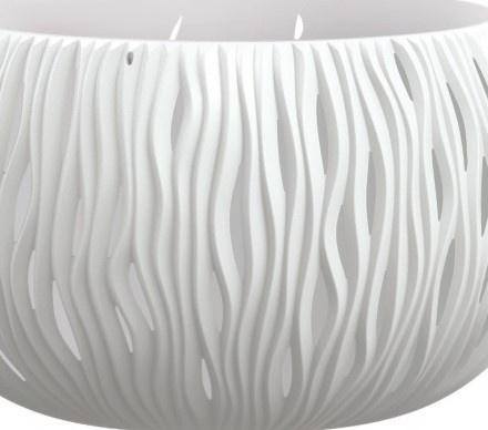 Doniczka ozdobna z wkładem biała Bowl Sandy DSK180-S449