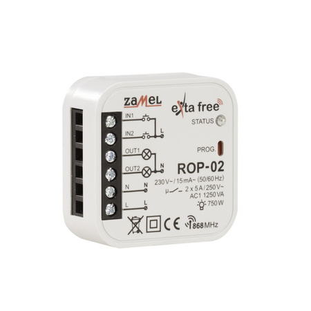 Radiowy odbiornik 2-kanałowy dopuszkowy ROP-02 Zamel EXF10000050