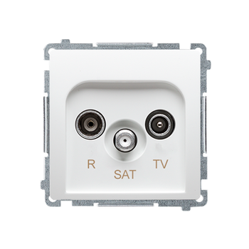 Gniazdo antenowe przelotowe RD/TV/SAT białe Basic BMZAR-SAT10/P.01/11 Kontakt-Simon