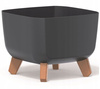 Doniczka na nóżkach antracytowa Gracia Square DGQL240-S433