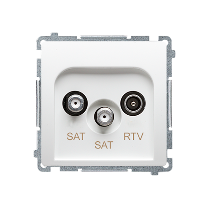 Gniazdo antenowe końcowe RTV-SAT-SAT biały Basic BMZAR+SAT3.1-P2.01/11 Kontakt-Simon