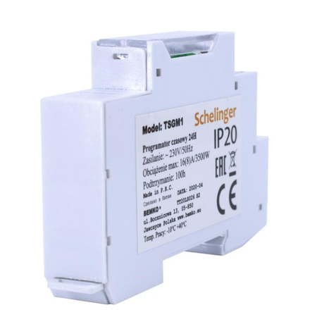 Wyłącznik czasowy mechaniczny dobowy 24h marka Schelinger A26-TSGM1