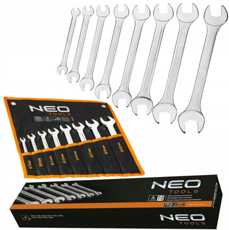 Zestaw kluczy płaskich dwustronnych 6-22 mm NEO 09-851 8 szt. 