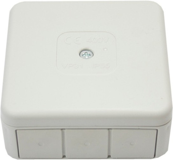 Puszka natynkowa hermetyczna IP44 biała skręcana 85x85x37 Viplast 03101