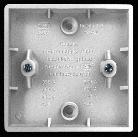 Puszka natynkowa pojedyncza biały ETA Ospel PWP-E/00