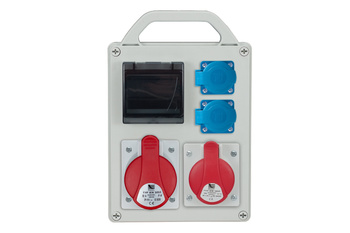 Rozdzielnia przenośna 4-mod 1x32A/4P 1x16A/4P 2x250V R-box Pawbol B.1704R