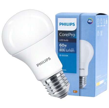 Żarówka LED  8W = 60W 806lm 6500K E27 A60 PHILIPS 929002306408