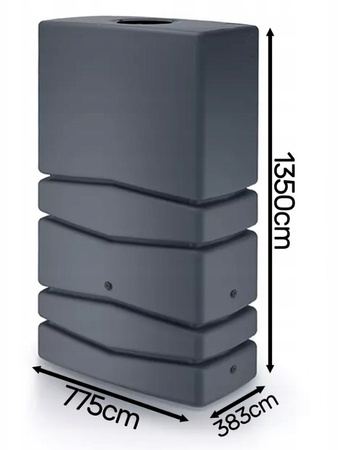 Zbiornik na deszczówkę antracyt 350L AQUA TOWER IDTC350-S433
