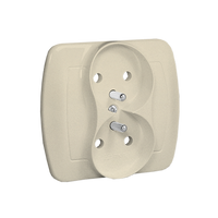 Gniazdo podwójne z uziemieniem beżowe AKORD AGZ2/12 Kontakt-Simon