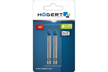 Końcówki wkrętakowe PH2 65mm z uchwytem magnetycznym 2szt. Hogert HT1S305