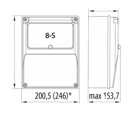 Rozdzielnia budowlana 8-mod 2x32A/5 2x250V IP44 R-BOX Pawbol B.1809