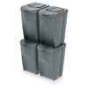 Zestaw Koszy do segregacji odpadów 4 x 35l szare SORTI BOX Keden IKWB35S4-405U