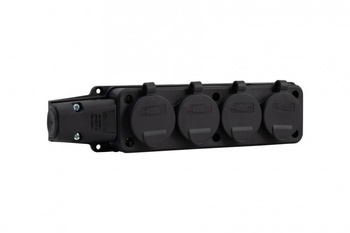 Rozgałęźnik gumowy do przedłużacza 4-gniazda IP44 16A  F-elektro F6.0373