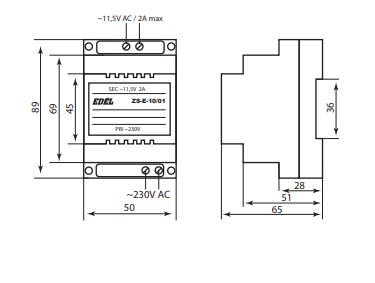 Zasilacz EDEL ZS-E-10 Cyfral Cosmo R1 R2 11,5V/0,8A