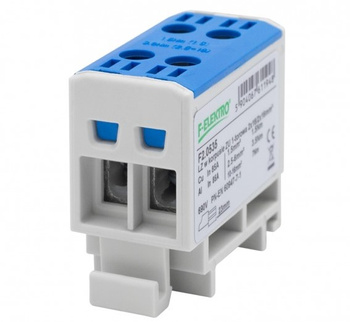 Złączka szynowa niebieska 2 x 16mm / 2x16mm Al/Cu niebieska F-elektro F2.0535