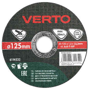 Tarcza tnąca do metalu 125 x 1.5 x 22.2 mm Verto 61H532