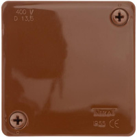 Puszka natynkowa hermetyczna brązowa bez zacisków 86x86x40 IP55 Viplast 02302