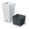 Doniczka z wkładem biała Furu Square DFSH350-S449