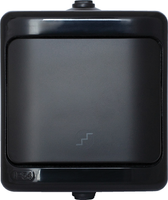 Łącznik schodowy natynkowy natynkowy czarny IP54 BRYZA 180906