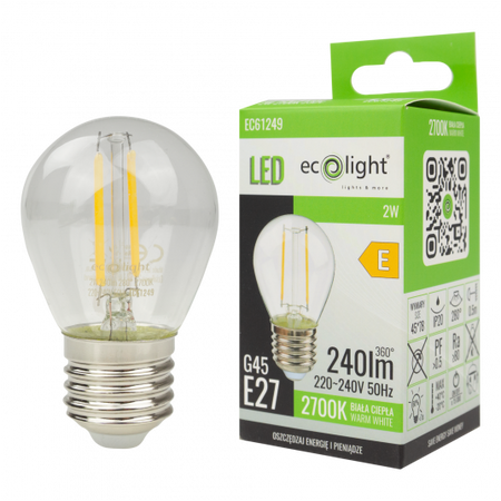 Żarówka LED filament 6W 720lm 2700K E27 Eco Ligrt EC61250 