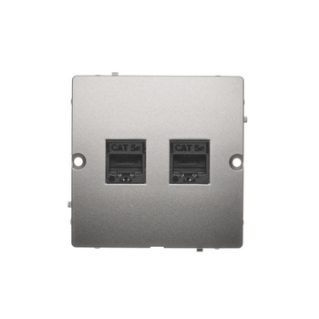 Gniazdo komputerowe podwójne RJ45 kat.5e satynowe Basic BMF52.02/29 kontakt-Simon