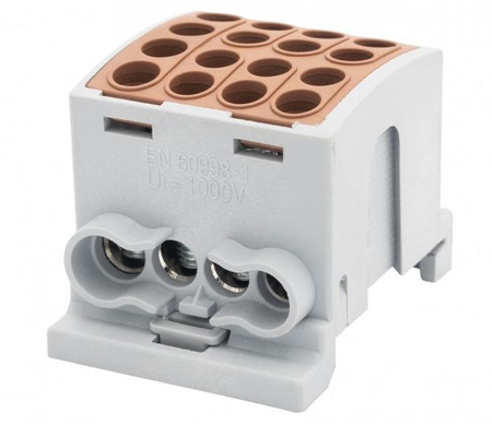 Złączka szynowa brązowa HLK 100A-4 (1x25,3x16 / 1x25,3x16) F-elektro F2.0366