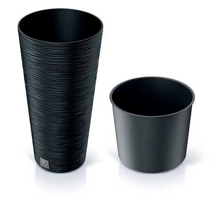 Doniczka z wkładem antracytowa Furu Slim DFRH300-S433