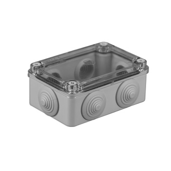 Puszka natynkowa hermetyczna IP44 szara 120x80x50 6 dławików S-BOX 206-P Pawbol