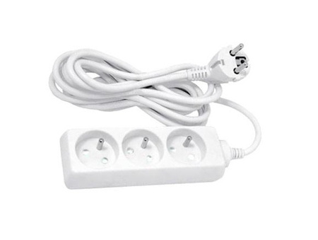 Przedłużacz z uziemieniem biały 3-gniazda 5m OMY 3x1 Elgotech EPS-305